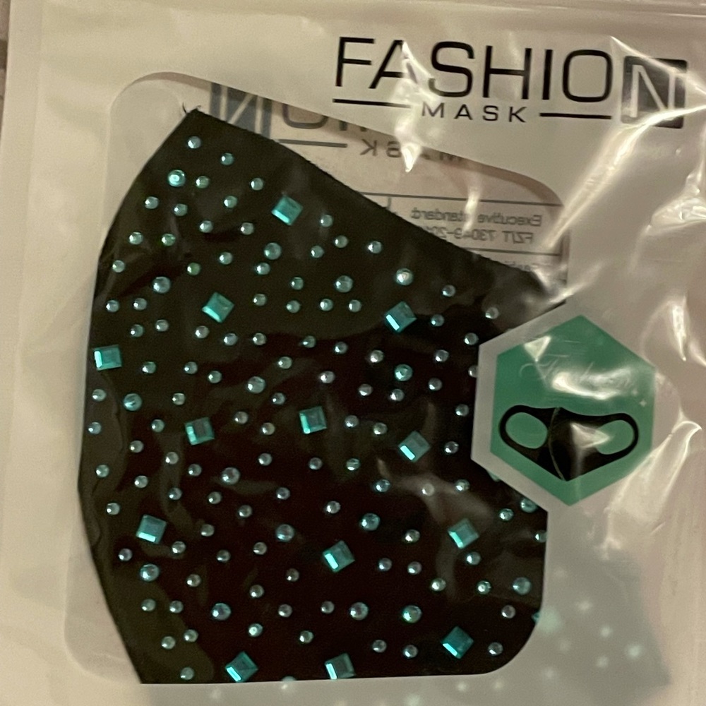 Rhinestone studded mask